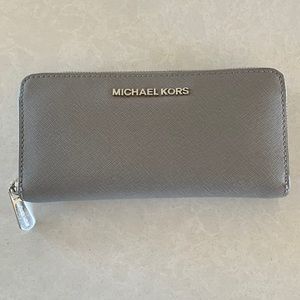 Gray Authentic Michael Kors Continental Wallet
